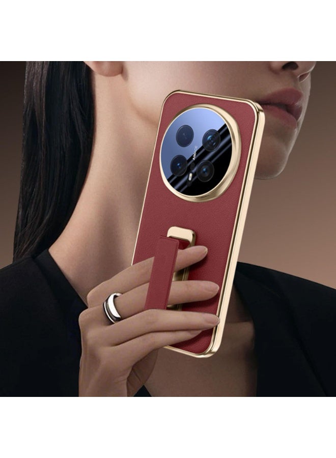 عام غطاء جلد لهونر ماجيك 8 برو، حافة مطلية بالذهب فاخرة، غطاء مصغر مع حامل قائم، حماية للكاميرا، غلاف رقيق. - Image 4